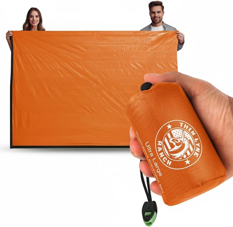 ThinLyneRanch Ultra-Large Emergency Sleeping Bag for Survival - Hypothermia Prevention & Shelter - Multi-Person Bivvy Sack - Ideal Survival Gear, Emergency Bivy Camping Essentials - Image 1